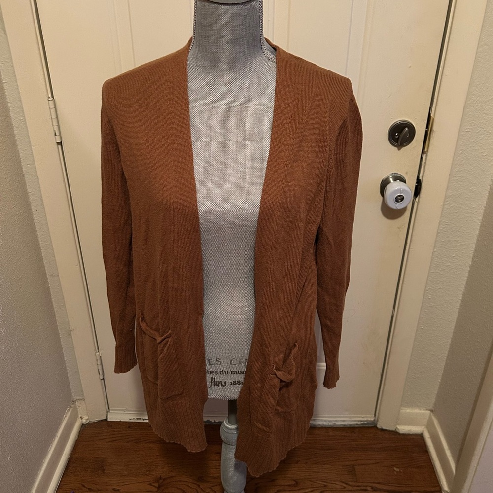 Old Navy Women's Brown Open-Front Cardigan Large